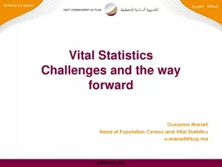 Vital Statistics  Challenges and the way forward