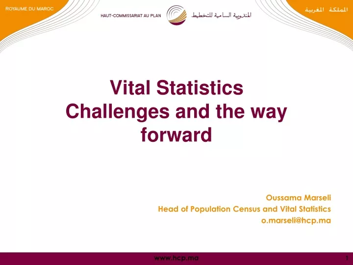 vital statistics challenges and the way forward
