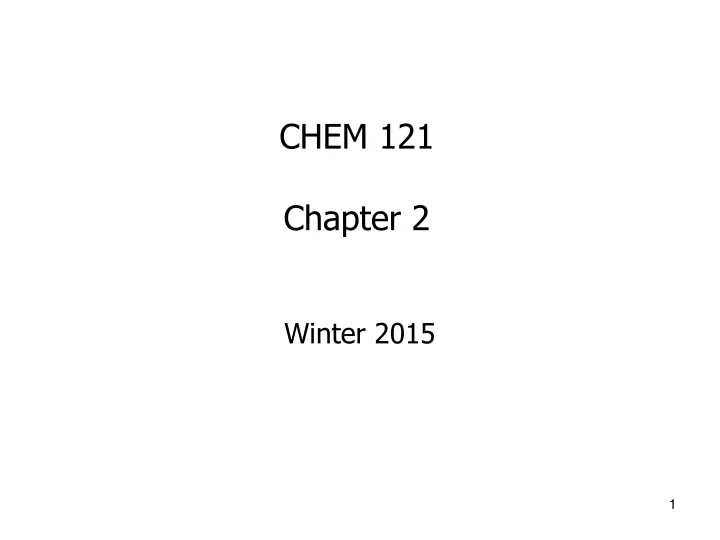 chem 121 chapter 2