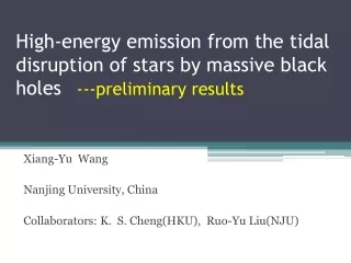 High-energy emission from the tidal disruption of stars by massive black holes
