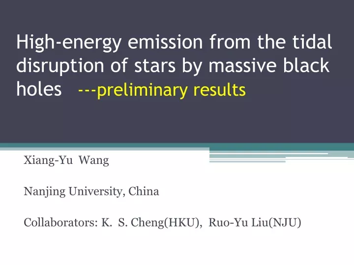 high energy emission from the tidal disruption of stars by massive black holes