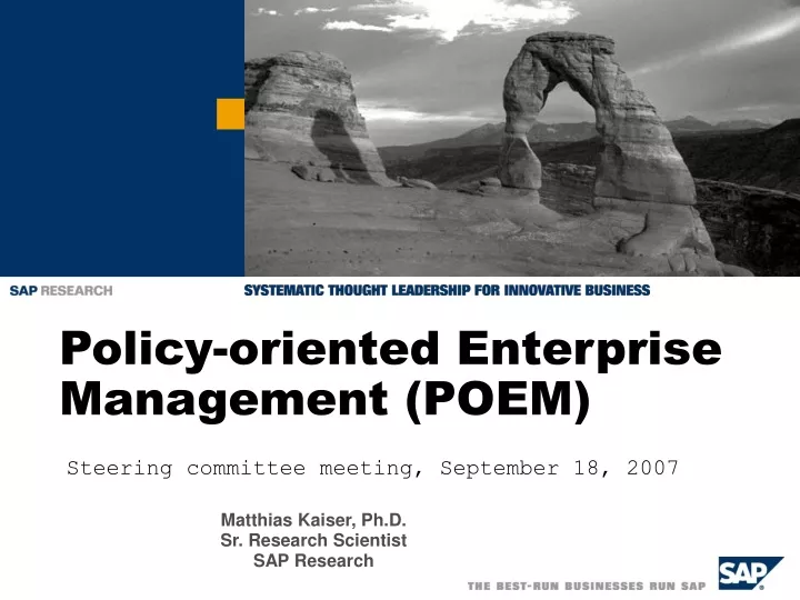 policy oriented enterprise management poem