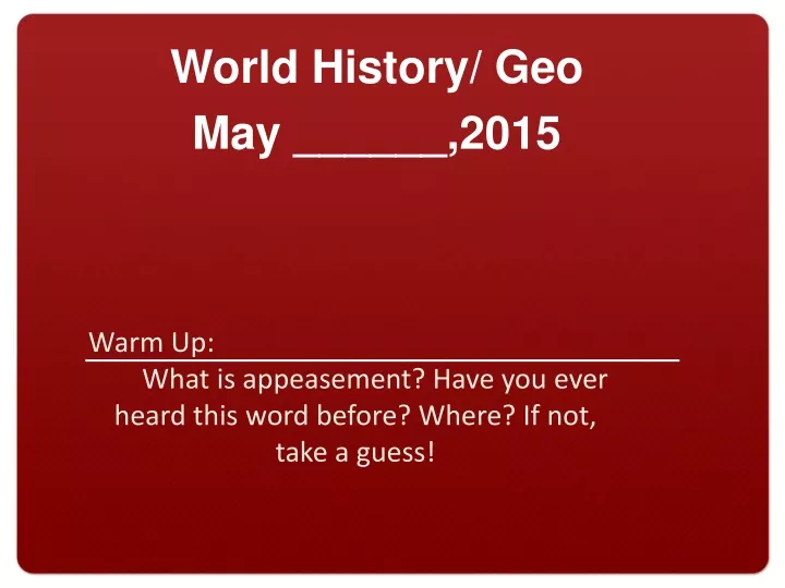 world history geo may 2015