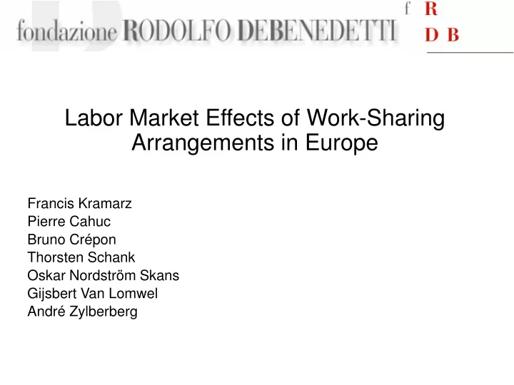 labor market effects of work sharing arrangements