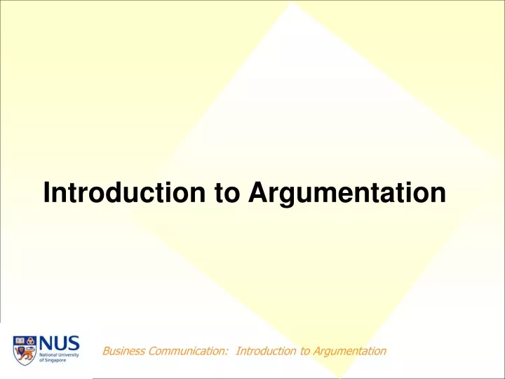 introduction to argumentation