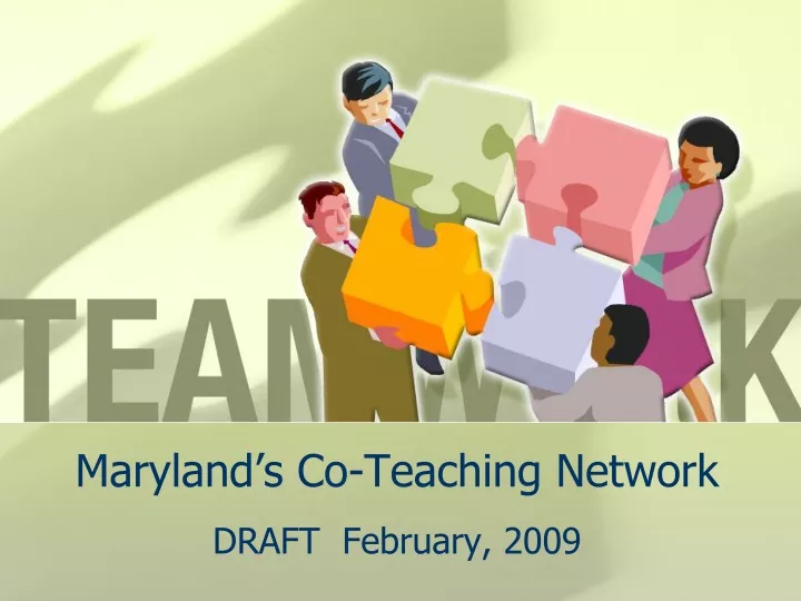 maryland s co teaching network