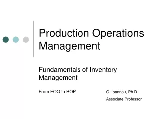 Production Operations Management