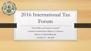 2016 International Tax Forum