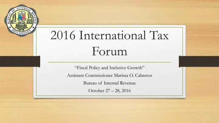 2016 international tax forum