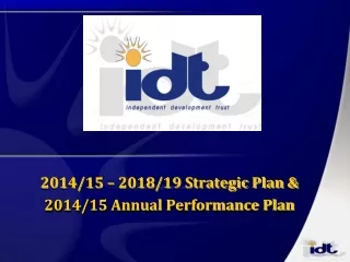 2014/15 – 2018/19 Strategic Plan &amp; 2014/15 Annual Performance Plan