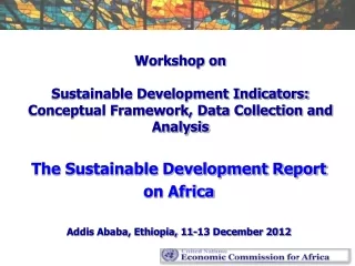 Workshop on Sustainable Development Indicators: Conceptual Framework, Data Collection and Analysis