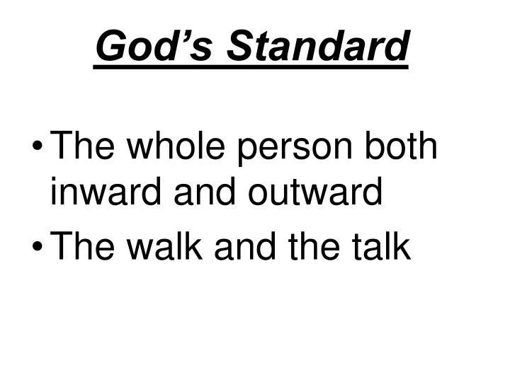 god s standard