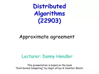 Distributed Algorithms  (22903)