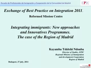 Escuela de Profesionales de Inmigración y Cooperación de la Comunidad de Madrid