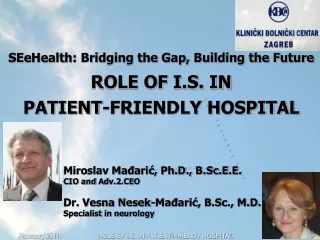 SEeHealth: Bridging the Gap, Building the Future ROLE OF I.S. IN  PATIENT-FRIENDLY HOSPITAL