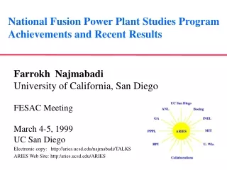 National Fusion Power Plant Studies Program Achievements and Recent Results