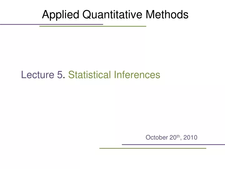 applied quantitative methods