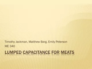 Lumped Capacitance for meats