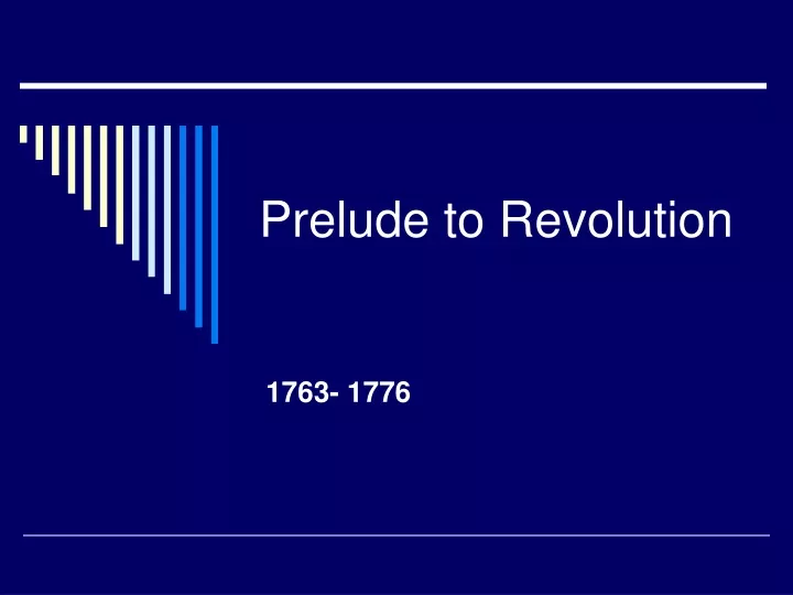 prelude to revolution