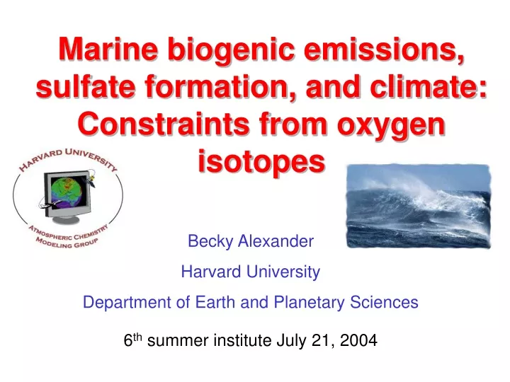 marine biogenic emissions sulfate formation