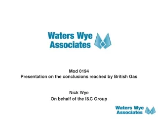 Mod 0194 Presentation on the conclusions reached by British Gas