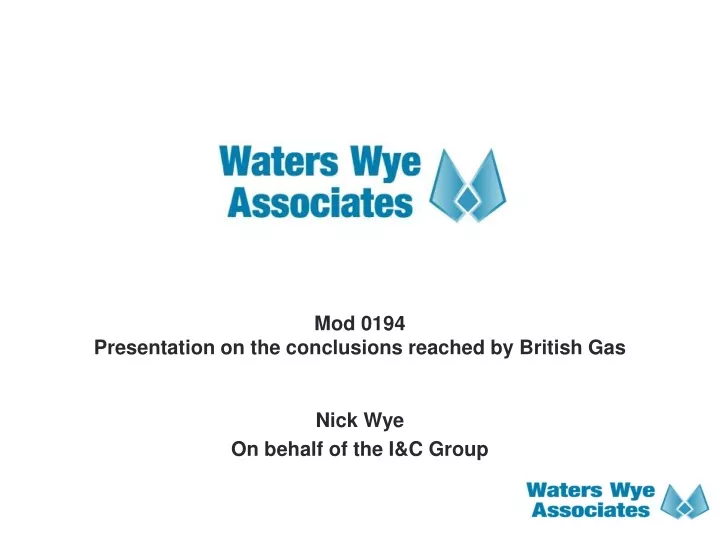 mod 0194 presentation on the conclusions reached by british gas