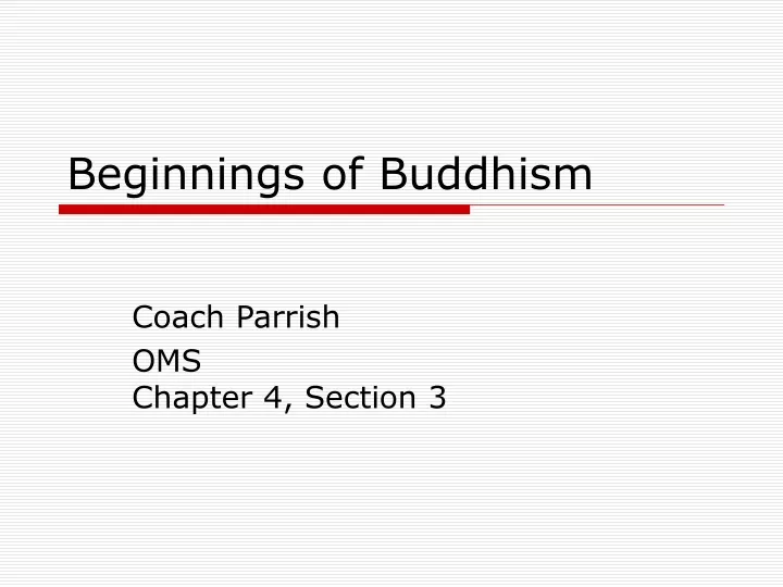beginnings of buddhism