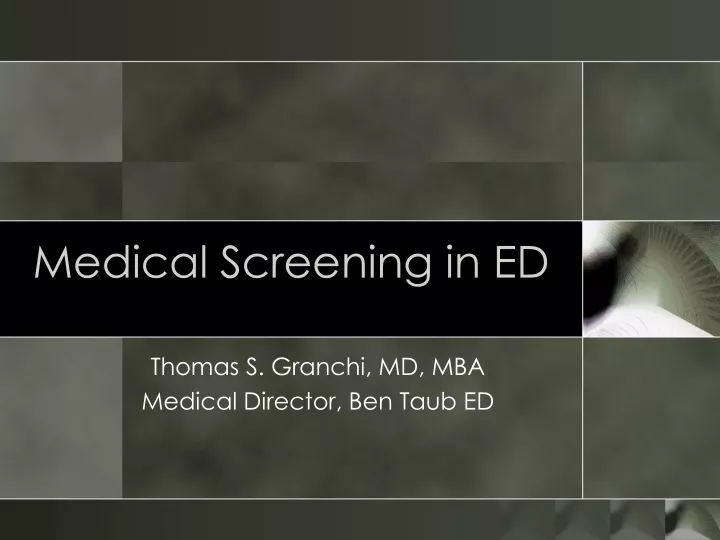 medical screening in ed