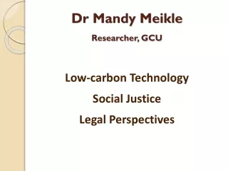 Low-carbon Technology Social Justice Legal Perspectives