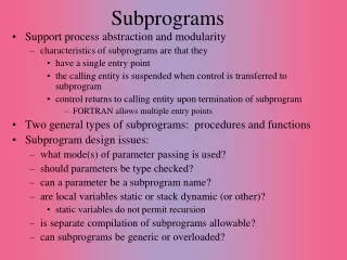 Subprograms