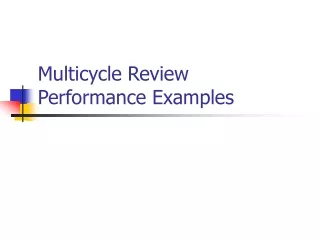 Multicycle Review Performance Examples