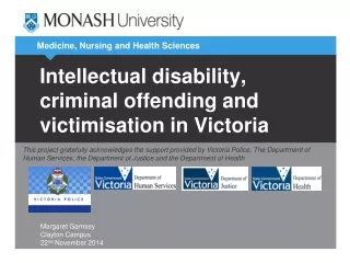 Intellectual disability, criminal offending and victimisation in Victoria
