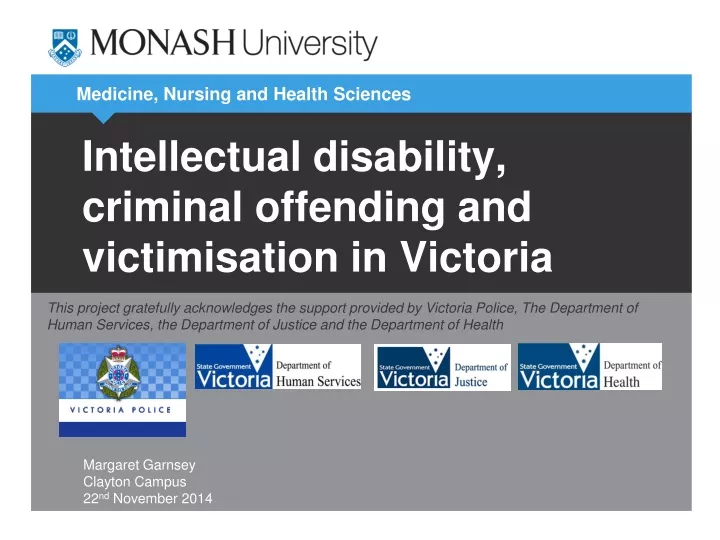 intellectual disability criminal offending and victimisation in victoria