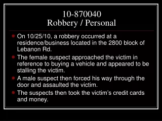 10-870040 Robbery / Personal