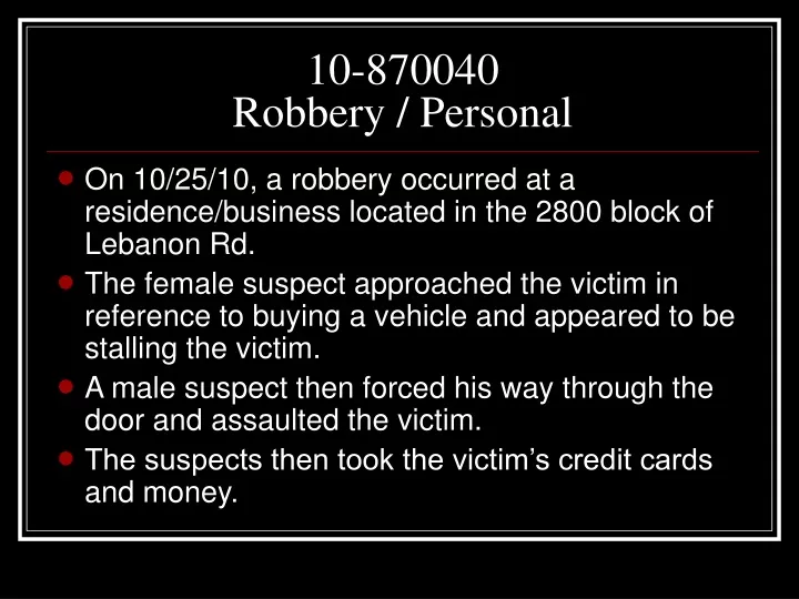 10 870040 robbery personal
