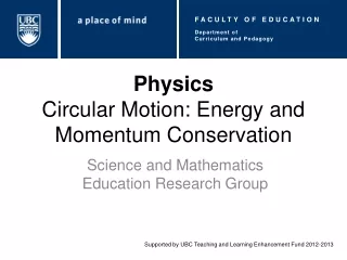 Physics Circular Motion: Energy and Momentum Conservation