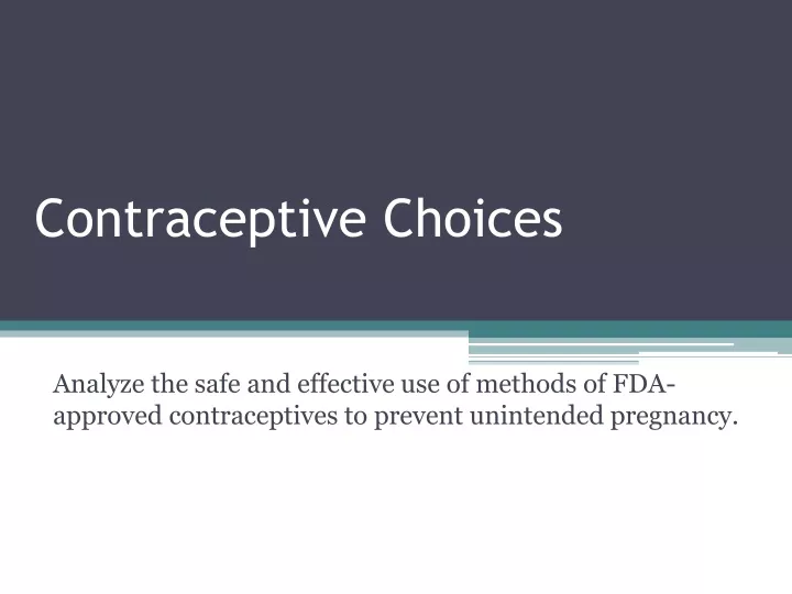 contraceptive choices