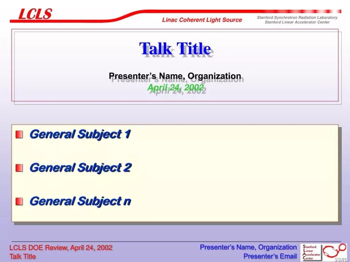 talk title presenter s name organization april 24 2002