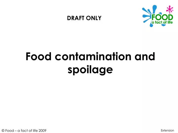 food contamination and spoilage