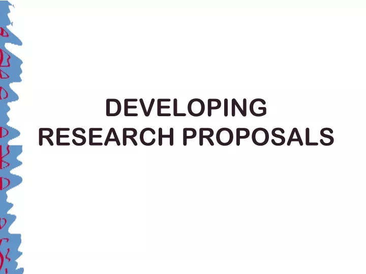 developing research proposals