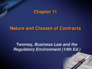 Chapter 11 Nature and Classes of Contracts