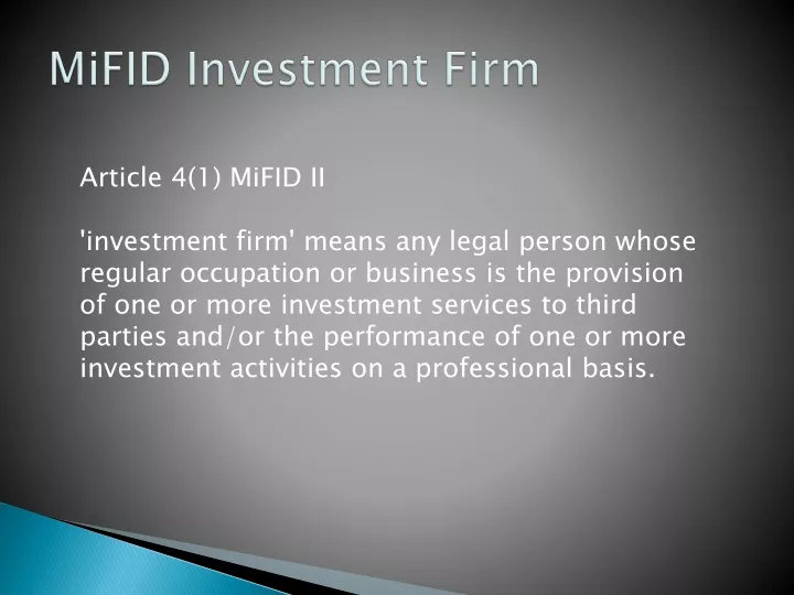 mifid investment firm