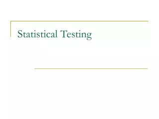 Statistical Testing