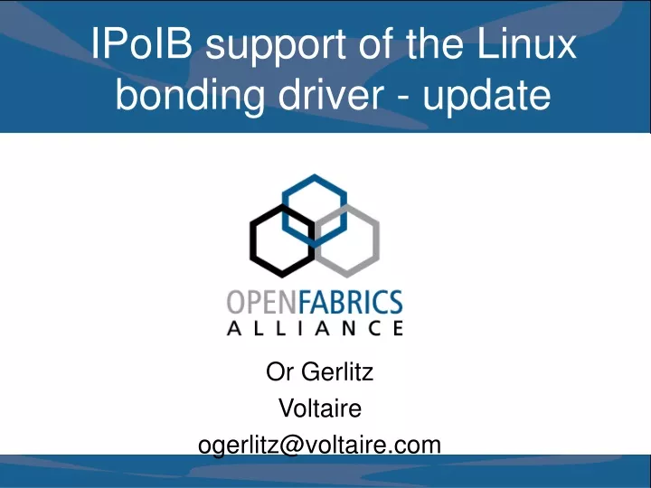 ipoib support of the linux bonding driver update