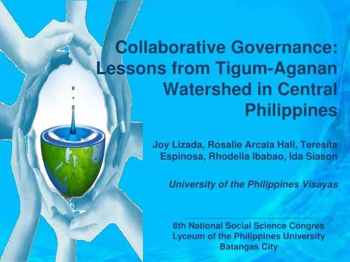 collaborative governance lessons from tigum aganan watershed in central philippines