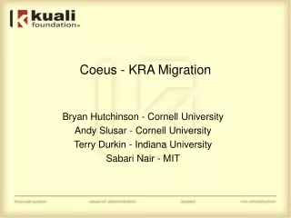 Coeus - KRA Migration