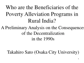 Who are the Beneficiaries of the Poverty Alleviation Programs in Rural India?