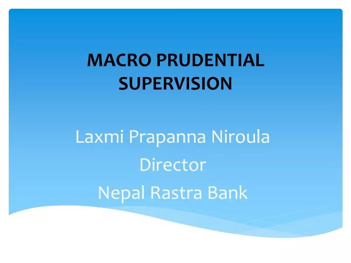 macro prudential supervision