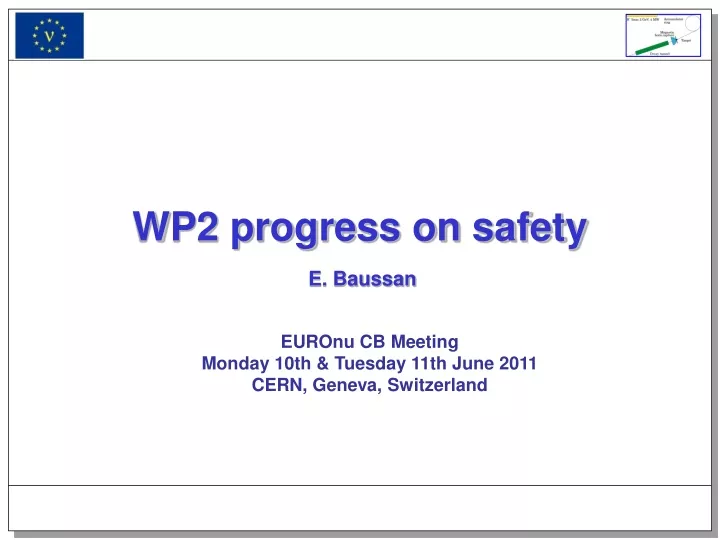 wp2 progress on safety