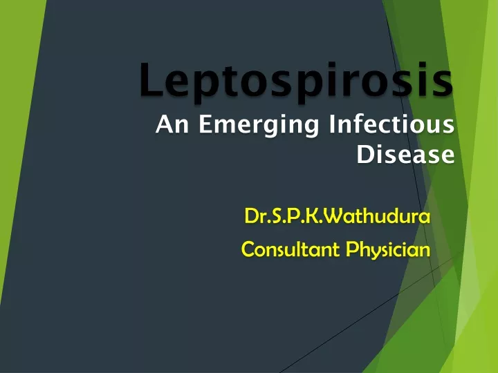 leptospirosis an emerging infectious disease
